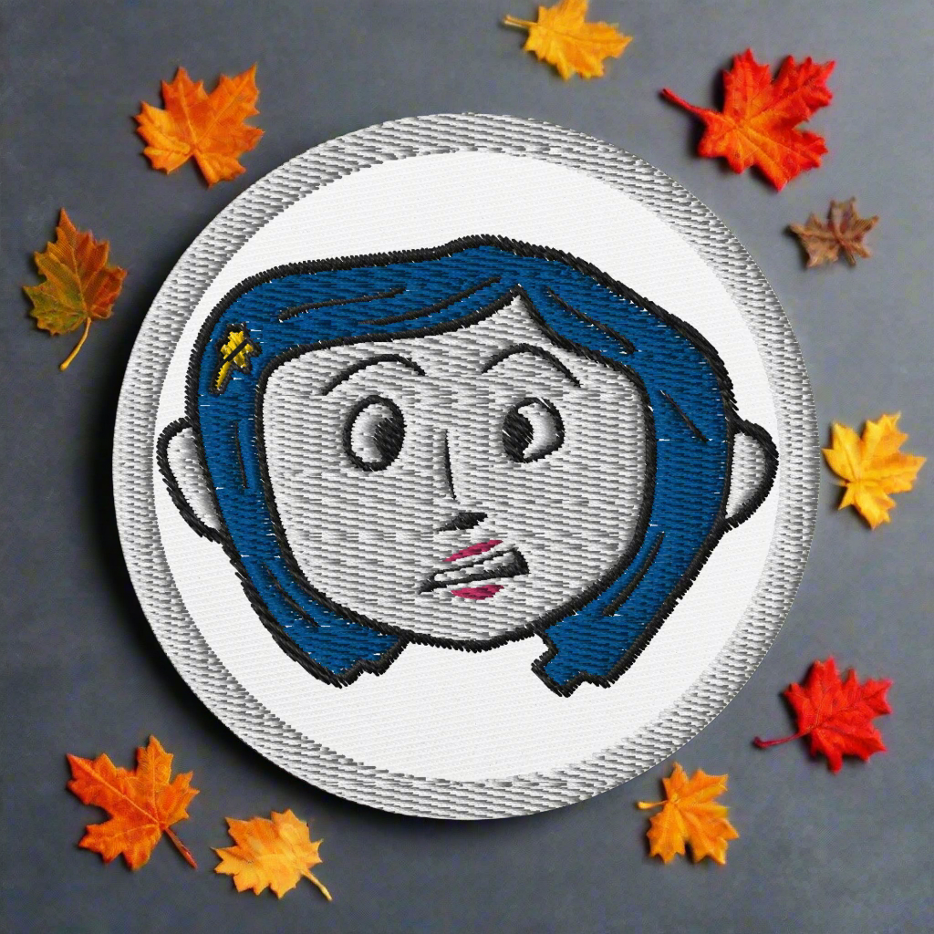 Coraline Face | Embroidered Patch Patches Syntax & Alchemy White  