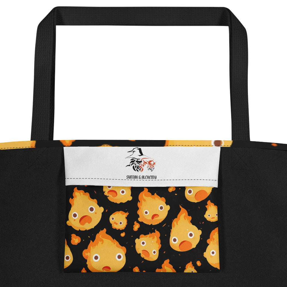 Calcifer | Large Tote Bag - Syntax & Alchemy