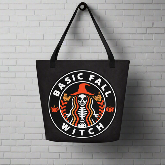 Basic Fall Witch | Large Tote Bag - Syntax & Alchemy