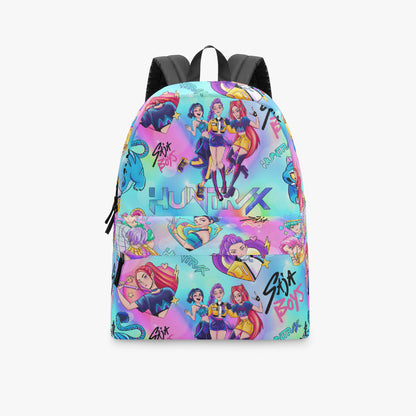 K-Pop Demon Hunter x Huntrix Edition | Ergonomic Backpack - Syntax & Alchemy - • All-over-print type. • Designed For Unisex.• Classic and smooth zipper closure.• Made of high-quality polyester fabric.• Suggested Designed File Size: 4800 x 4800px, 200dpi.• Designed files format: JPEG/PNG, only in RGB color modes.• Ultra-large interior capacity for the storage of daily must-haves.