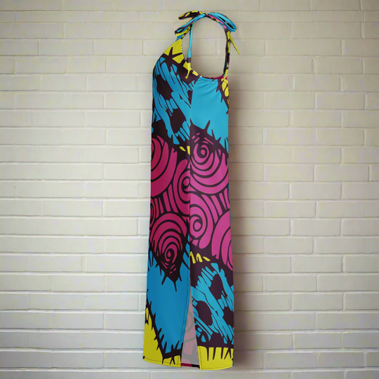 Sally | Midi Dress - Syntax & Alchemy - Floaty, Flirty, and Totally FlatteringFrom garden parties to candlelit dinners, this midi dress is made to move with you. Its breezy silhouette and thoughtful details deliver effortless style—just slip it on and go. Features: Made from 100% heavy polyester chiffon Lightweight Midi length with elegant front side slit Flattering V-neckline Adjustable tie-close shoulder straps for a custom fit Built-in bra for extra support and ease Relaxed fit for comfort and flow