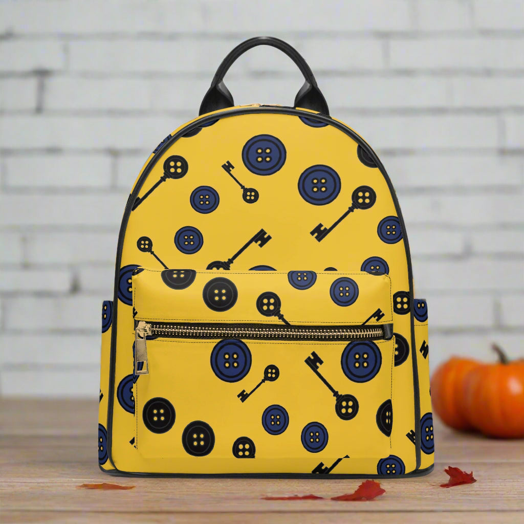 Coraline Buttons & Keys | Vegan Leather Mini Backpack - Syntax & Alchemy