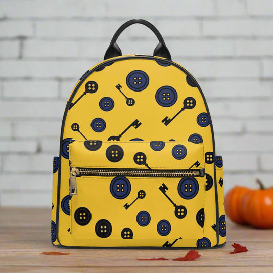 Coraline Buttons & Keys | Vegan Leather Mini Backpack - Syntax & Alchemy