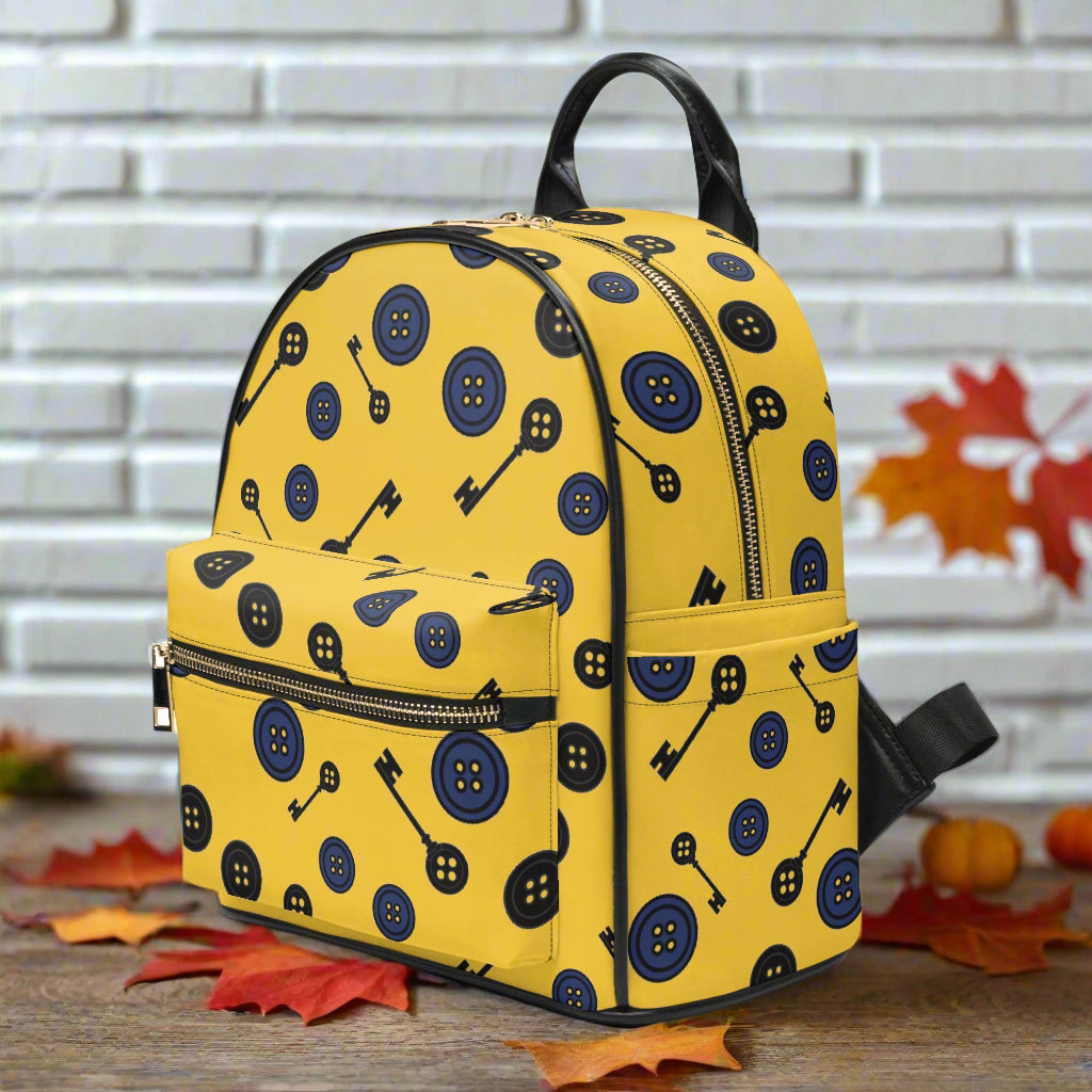 Coraline Buttons & Keys | Vegan Leather Mini Backpack - Syntax & Alchemy