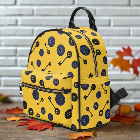 Coraline Buttons & Keys | Vegan Leather Mini Backpack - Syntax & Alchemy