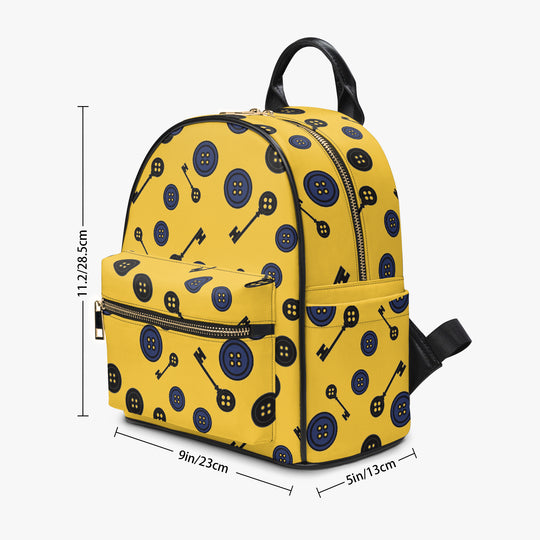 Coraline Buttons & Keys | Vegan Leather Mini Backpack - Syntax & Alchemy