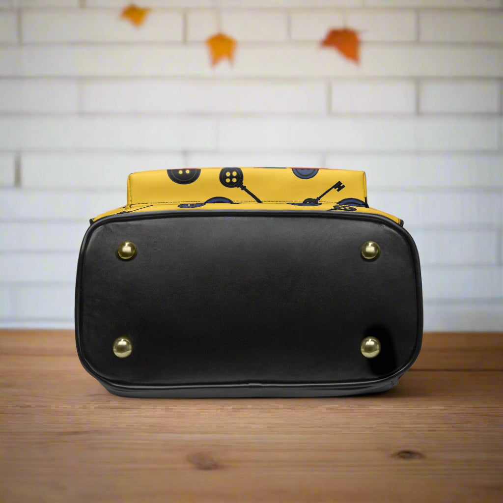 Coraline Buttons & Keys | Vegan Leather Mini Backpack - Syntax & Alchemy