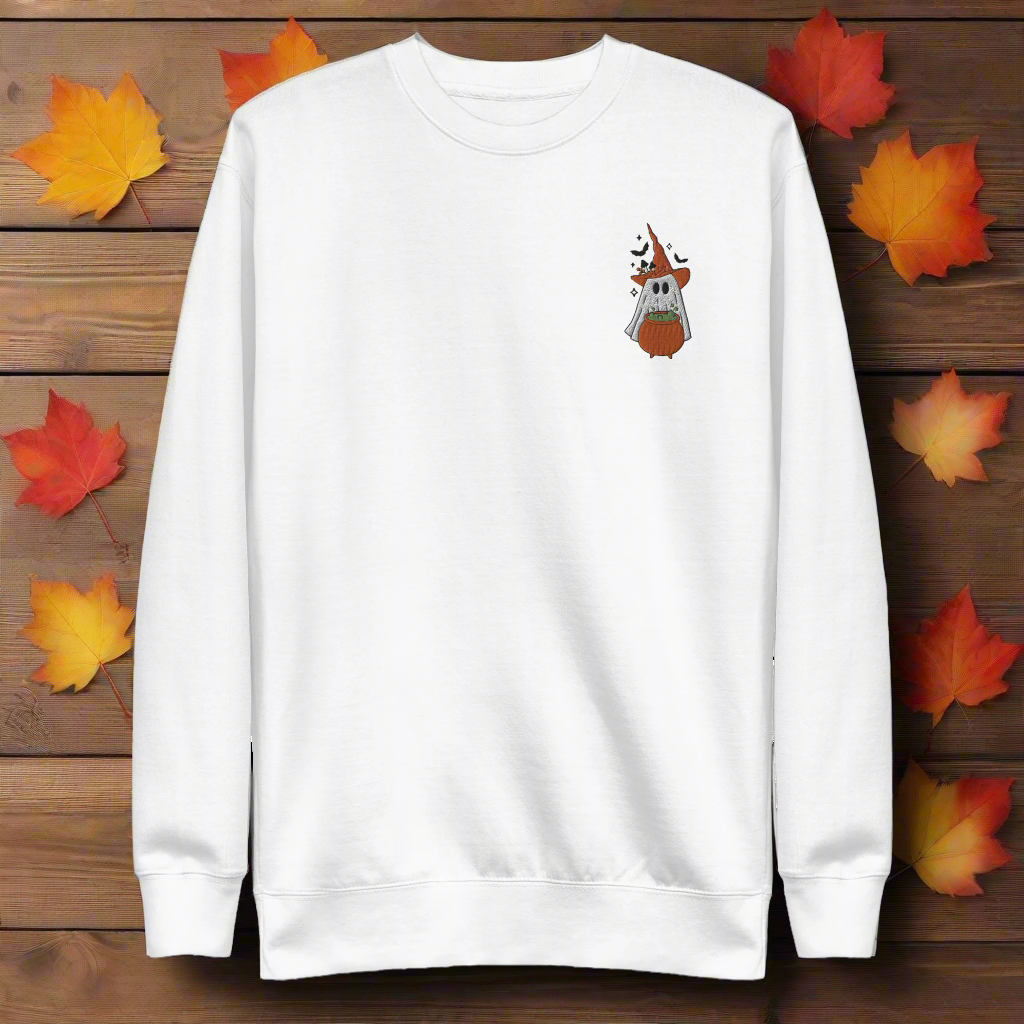 Ghost Cauldron | Soft-Wash Sweatshirt | Embroidered - Syntax & Alchemy