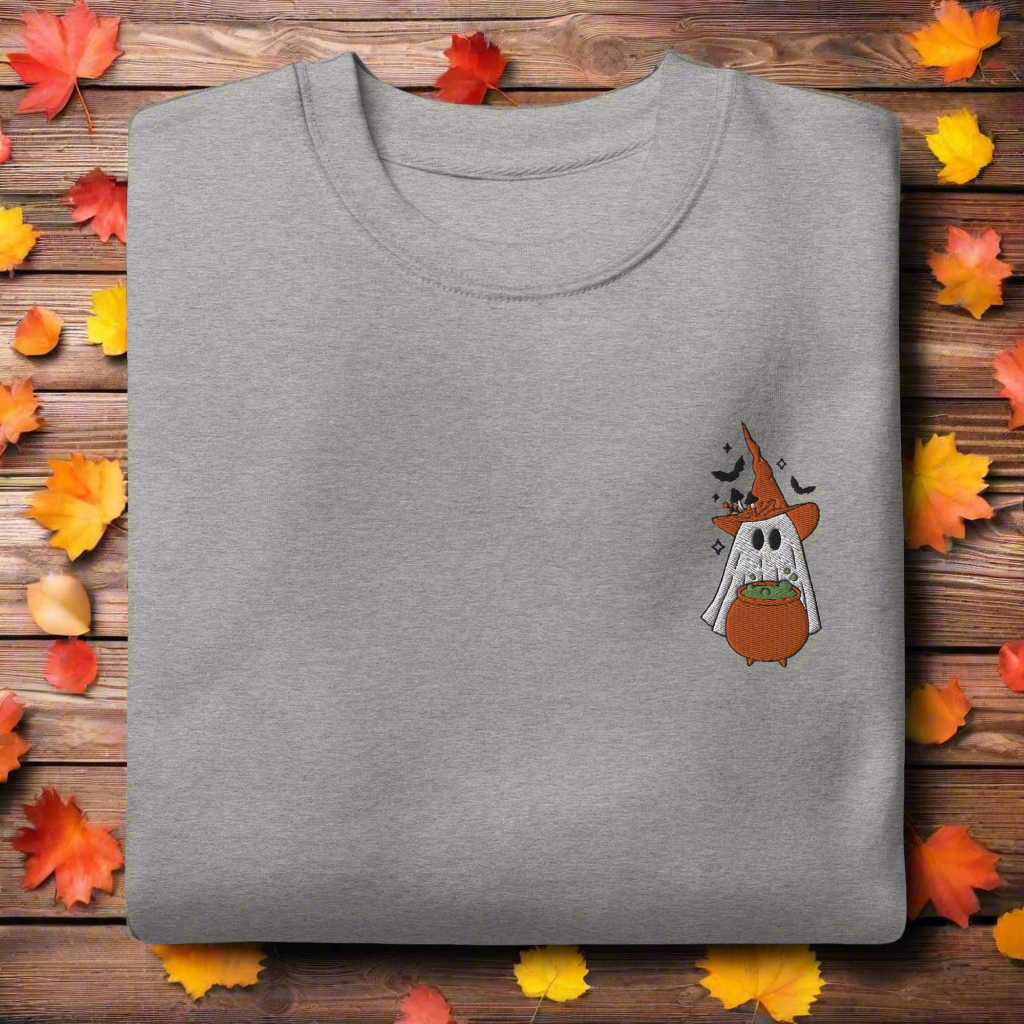 Ghost Cauldron | Soft-Wash Sweatshirt | Embroidered - Syntax & Alchemy