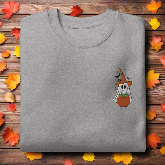 Ghost Cauldron | Soft-Wash Sweatshirt | Embroidered - Syntax & Alchemy