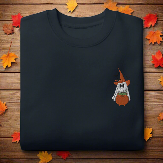 Ghost Cauldron | Soft-Wash Sweatshirt | Embroidered - Syntax & Alchemy