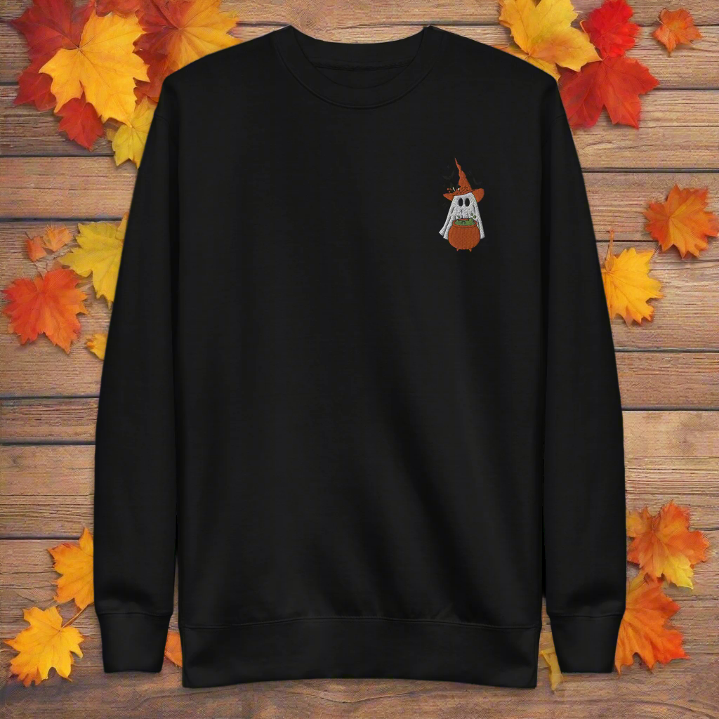 Ghost Cauldron | Soft-Wash Sweatshirt | Embroidered - Syntax & Alchemy