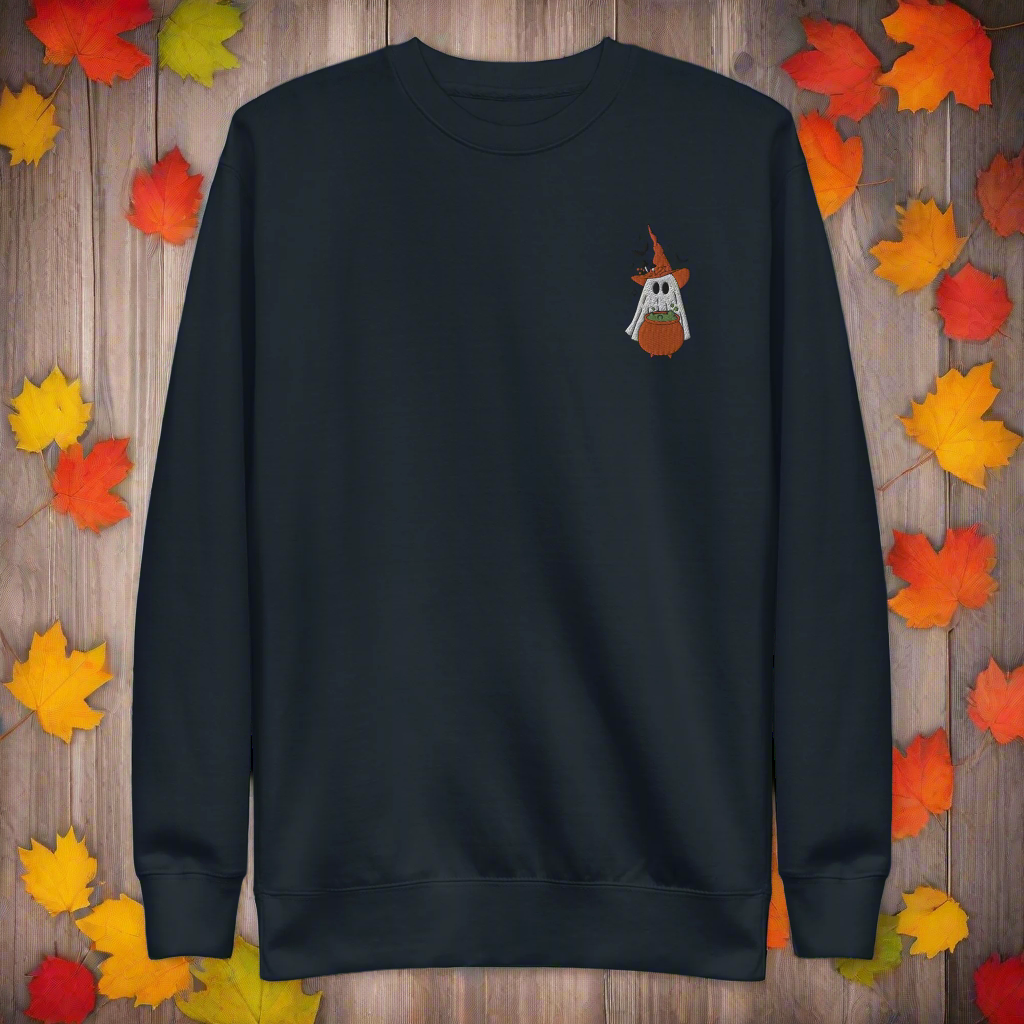 Ghost Cauldron | Soft-Wash Sweatshirt | Embroidered - Syntax & Alchemy