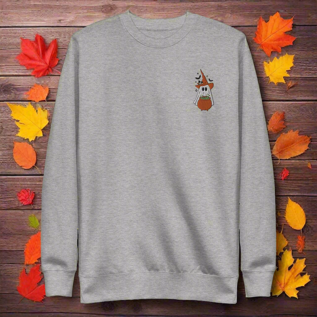 Ghost Cauldron | Soft-Wash Sweatshirt | Embroidered - Syntax & Alchemy