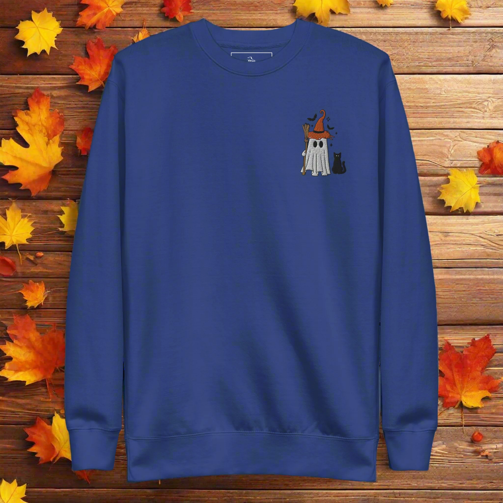Ghost Cat | Soft-Wash Sweatshirt | Embroidered - Syntax & Alchemy