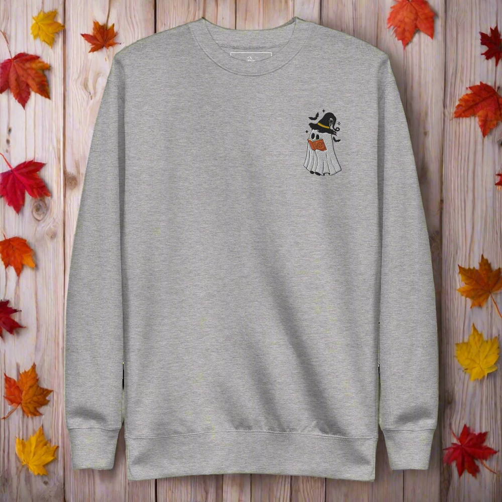 Ghost Book | Soft-Wash Sweatshirt | Embroidered - Syntax & Alchemy