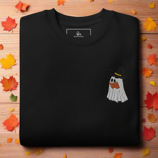 Ghost Book | Soft-Wash Sweatshirt | Embroidered - Syntax & Alchemy