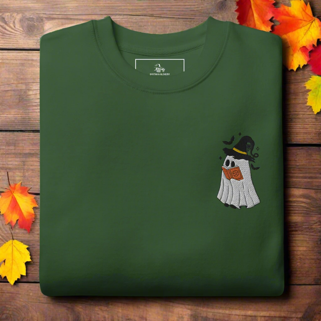 Ghost Book | Soft-Wash Sweatshirt | Embroidered - Syntax & Alchemy