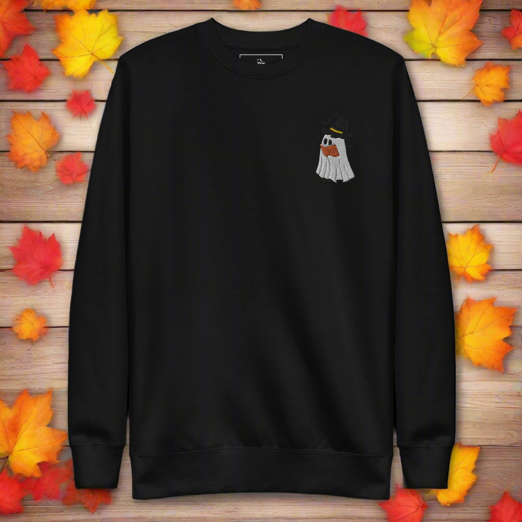 Ghost Book | Soft-Wash Sweatshirt | Embroidered - Syntax & Alchemy