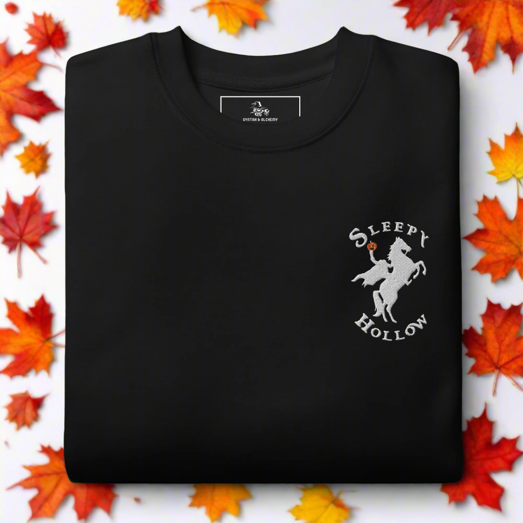 Sleepy Hollow Horseman | Soft-Wash Sweatshirt | Embroidered | White Variant - Syntax & Alchemy