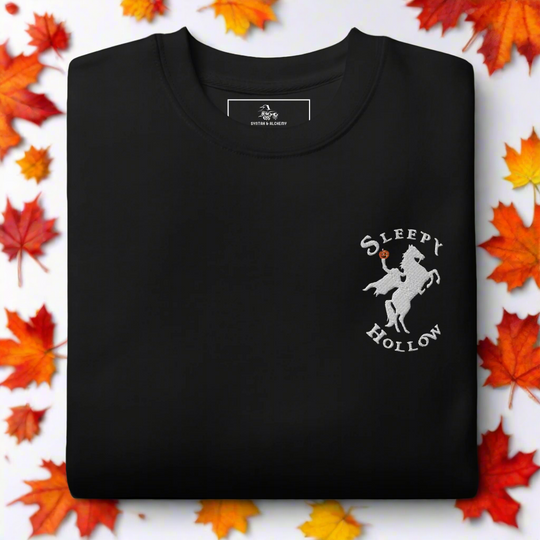 Sleepy Hollow Horseman | Soft-Wash Sweatshirt | Embroidered | White Variant - Syntax & Alchemy