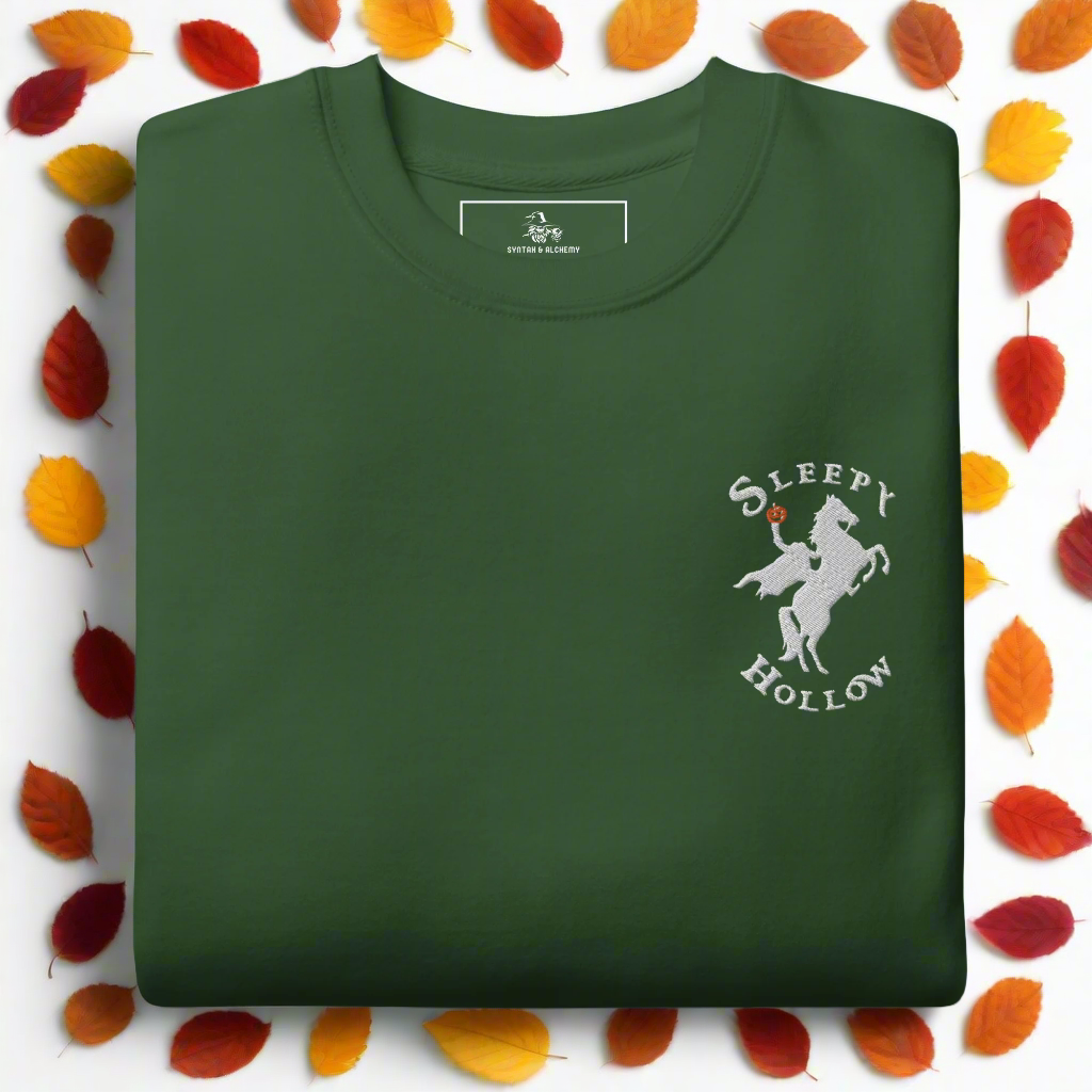 Sleepy Hollow Horseman | Soft-Wash Sweatshirt | Embroidered | White Variant - Syntax & Alchemy