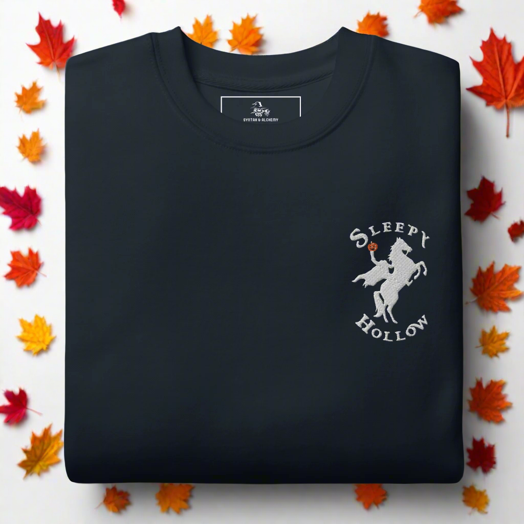Sleepy Hollow Horseman | Soft-Wash Sweatshirt | Embroidered | White Variant - Syntax & Alchemy