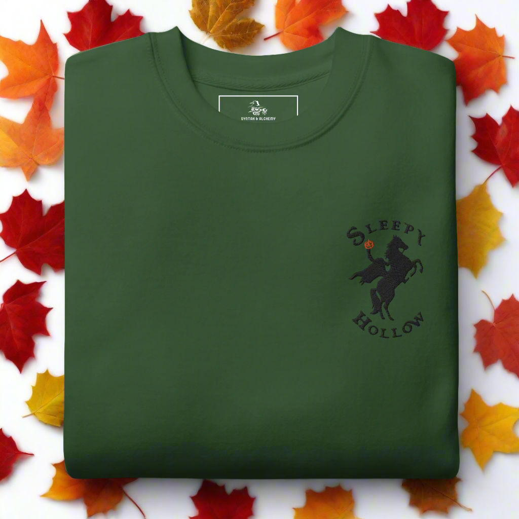 Sleepy Hollow Horseman | Soft-Wash Sweatshirt | Embroidered | Black Variant - Syntax & Alchemy