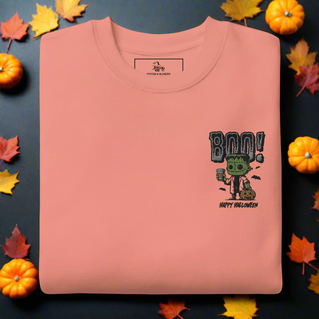 Frankenstein Boo | Soft-Wash Sweatshirt | Embroidered - Syntax & Alchemy
