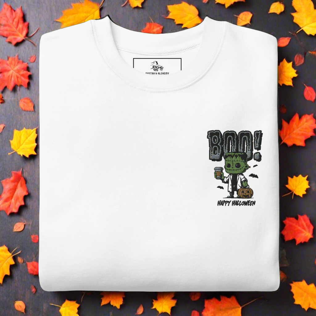 Frankenstein Boo | Soft-Wash Sweatshirt | Embroidered - Syntax & Alchemy