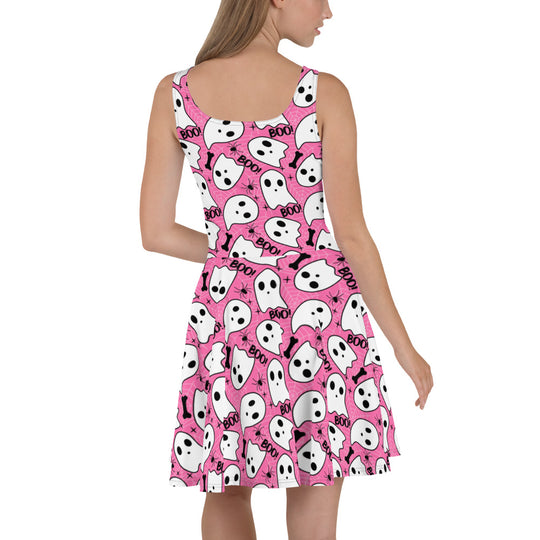 Pink Boo | Spandex-Blend Skater Dress - Syntax & Alchemy