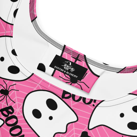 Pink Boo | Spandex-Blend Skater Dress - Syntax & Alchemy