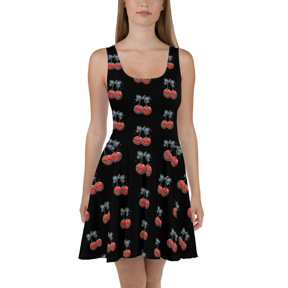 Cherry Skull Flavor | Spandex-Blend Skater Dress - Syntax & Alchemy