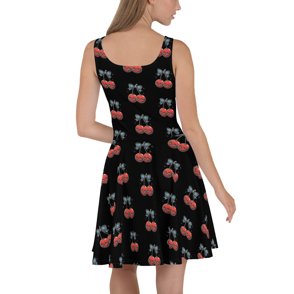 Cherry Skull Flavor | Spandex-Blend Skater Dress - Syntax & Alchemy