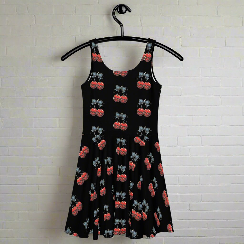 Cherry Skull Flavor | Spandex-Blend Skater Dress - Syntax & Alchemy