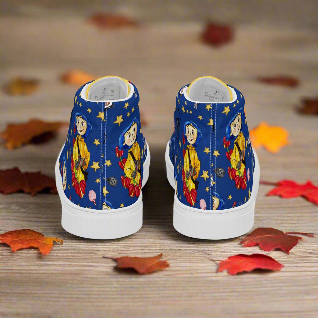 Twitchy Witchy Girl | Men & Boys High Top Canvas Sneakers | Blue Variant Men's High Top Sneakers Syntax & Alchemy