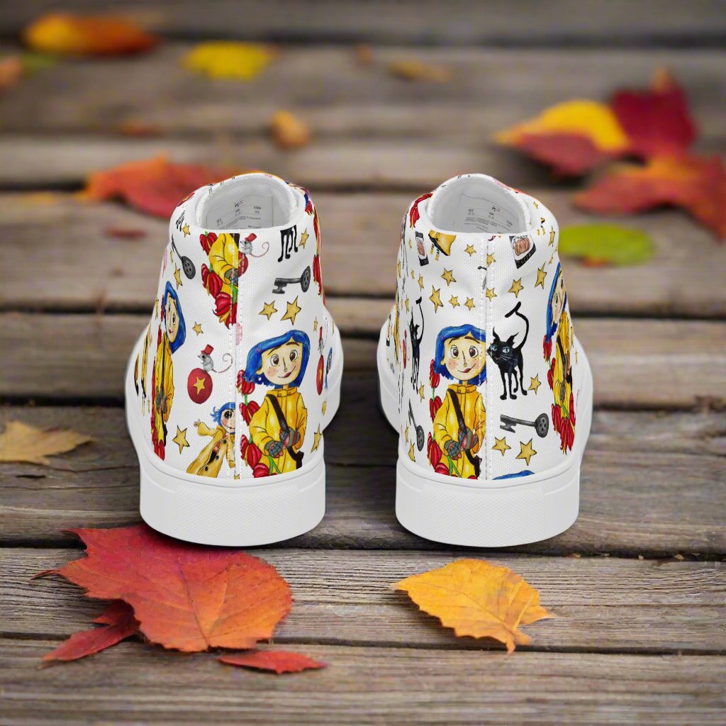 Twitchy Witchy Girl | Men & Boys High Top Canvas Sneakers | White Variant Men's High Top Sneakers Syntax & Alchemy