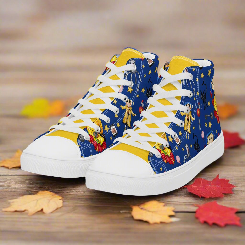 Twitchy Witchy Girl | Men & Boys High Top Canvas Sneakers | Blue Variant Men's High Top Sneakers Syntax & Alchemy White 5