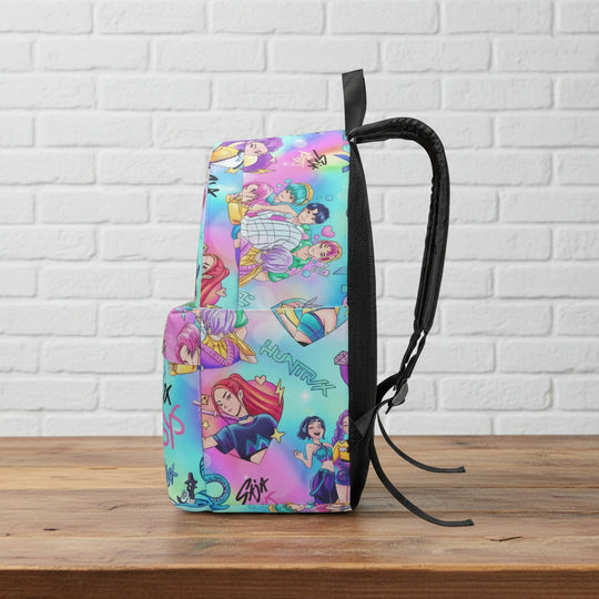 K-Pop Demon Hunter x Huntrix Edition | Ergonomic Backpack - Syntax & Alchemy - • All-over-print type. • Designed For Unisex.• Classic and smooth zipper closure.• Made of high-quality polyester fabric.• Suggested Designed File Size: 4800 x 4800px, 200dpi.• Designed files format: JPEG/PNG, only in RGB color modes.• Ultra-large interior capacity for the storage of daily must-haves.