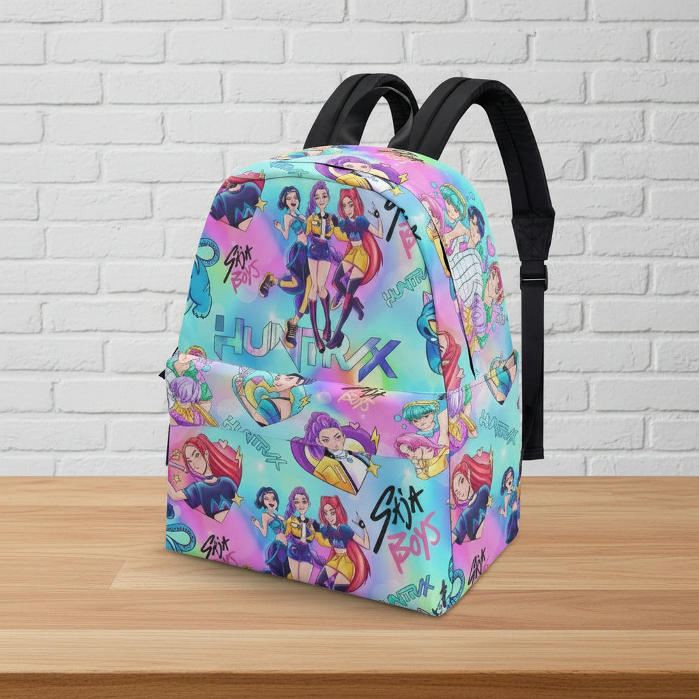 K-Pop Demon Hunter x Huntrix Edition | Ergonomic Backpack - Syntax & Alchemy - • All-over-print type. • Designed For Unisex.• Classic and smooth zipper closure.• Made of high-quality polyester fabric.• Suggested Designed File Size: 4800 x 4800px, 200dpi.• Designed files format: JPEG/PNG, only in RGB color modes.• Ultra-large interior capacity for the storage of daily must-haves.
