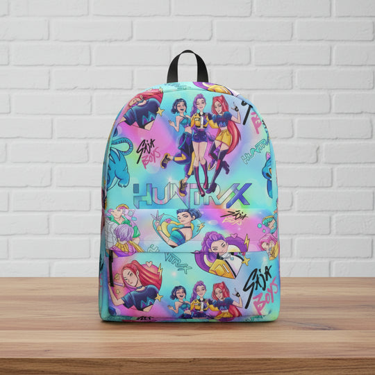 K-Pop Demon Hunter x Huntrix Edition | Ergonomic Backpack - Syntax & Alchemy - • All-over-print type. • Designed For Unisex.• Classic and smooth zipper closure.• Made of high-quality polyester fabric.• Suggested Designed File Size: 4800 x 4800px, 200dpi.• Designed files format: JPEG/PNG, only in RGB color modes.• Ultra-large interior capacity for the storage of daily must-haves.
