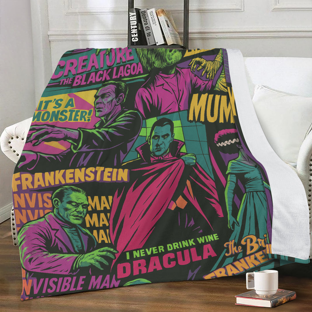 universal monsters blanket Universal Monsters | Dual-Soft Stitched Fleece Blanket