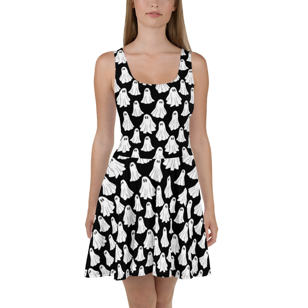 We Are Ghosts | Spandex-Blend Skater Dress - Syntax & Alchemy