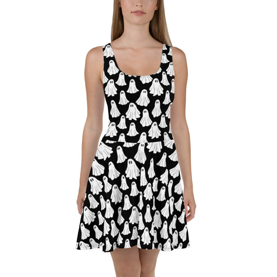 We Are Ghosts | Spandex-Blend Skater Dress - Syntax & Alchemy