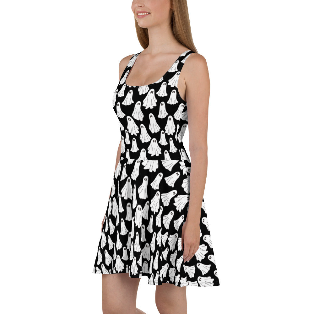 We Are Ghosts | Spandex-Blend Skater Dress - Syntax & Alchemy