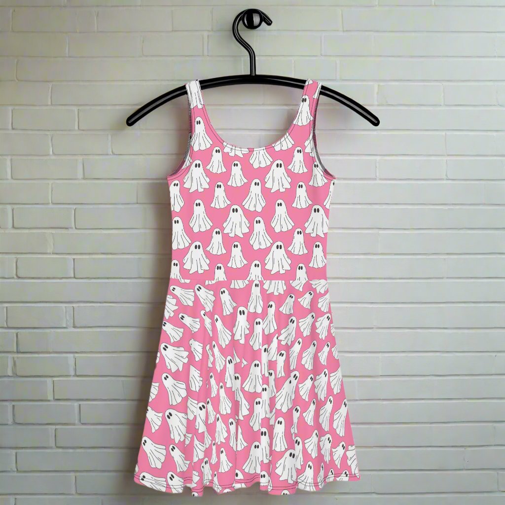 We Are Ghosts | Spandex-Blend Skater Dress | Pink Variant - Syntax & Alchemy