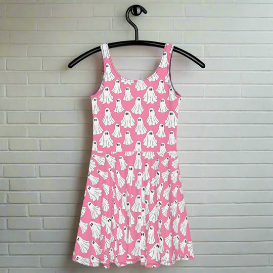 We Are Ghosts | Spandex-Blend Skater Dress | Pink Variant - Syntax & Alchemy