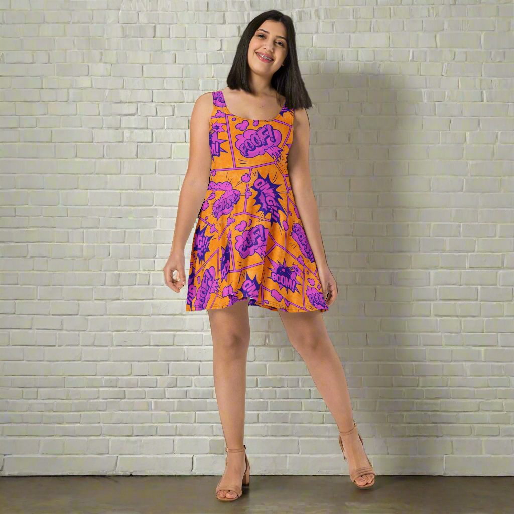 Sonic Boom | Soft-Stretch Skater Dress - Syntax & Alchemy