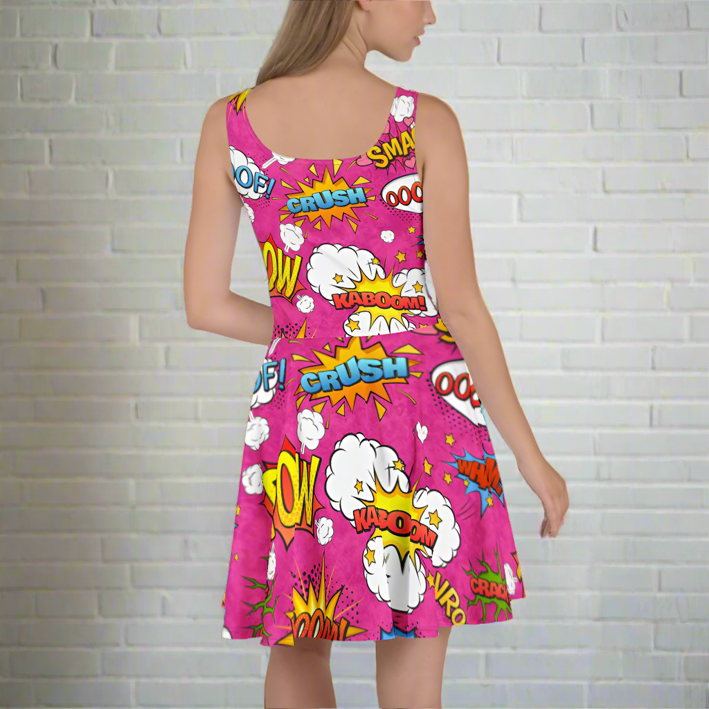Comic Book | Soft-Stretch Skater Dress - Syntax & Alchemy