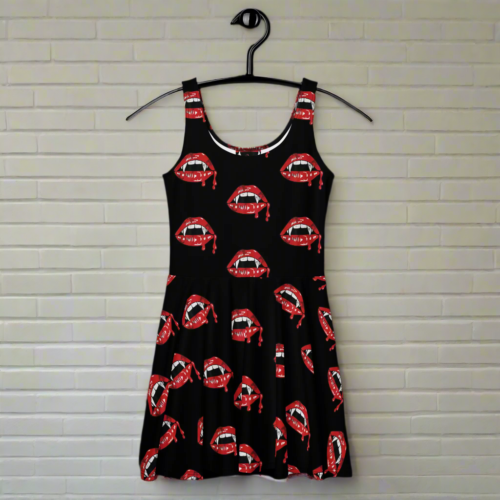 Vampire Kiss | Soft-Stretch Skater Dress - Syntax & Alchemy